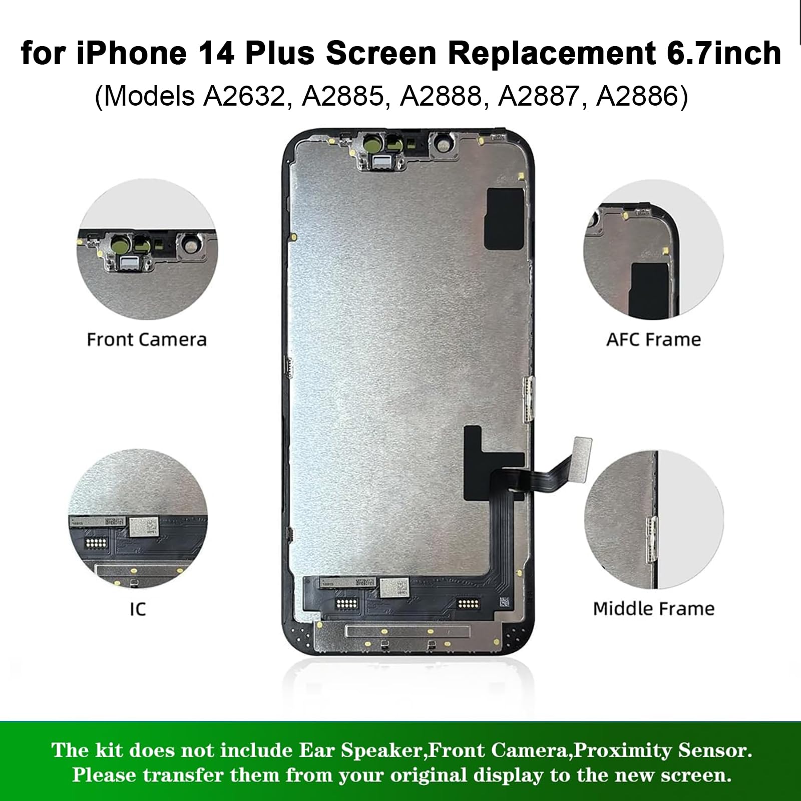 Amazon.com: for iPhone 14 Plus Screen Replacement Kit 6.7inch